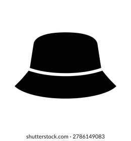 Minimalist black bucket hat featuring a sleek white trim band, perfect for streetwear and summer fashion styling.