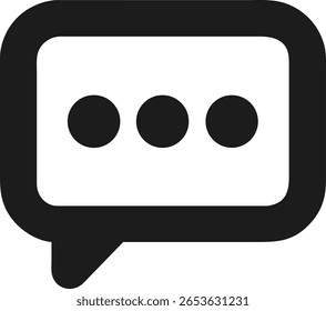 Minimalist black chat bubble icon with round edges for logo design