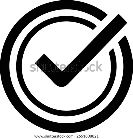 Minimalist black checkmark inside circle thin outline logo design
