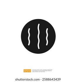 Minimalist Black Circle Icon Representing Fruit and Aroma Symbolism Using Graphic Design Methods Featuring Clean Lines and Curves as a Stylized Representation Design Style With