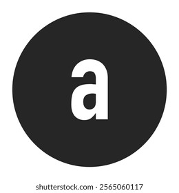Minimalist Black Circle with White Lowercase ‘a’, Simple Yet Sophisticated Design for Modern Logo and Branding Projects in Digital Media