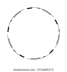 Marco circular negro minimalista con Elementos futuristas, perfecto para diseños tecnológicos y arte digital.