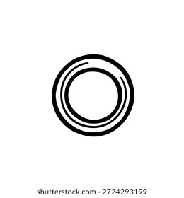 Minimalist black circular shape with double border
