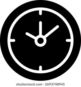Vector de concepto de símbolo de tiempo de icono de reloj negro minimalista
