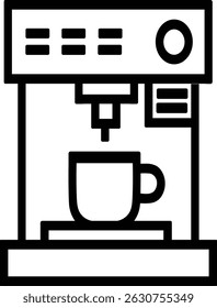 Minimalist Black Coffee Machine Icon