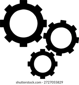 Ícone de vetor de engrenagens e Cogwheel preto minimalista