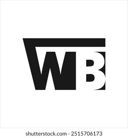 minimalist black color WB letter Logo
