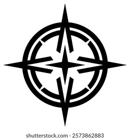 Minimalist Black Compass direction for map	