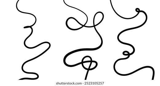 Minimalist black continuous line artistic background design. Vector illustration