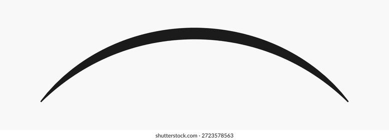 Forma de media luna negra minimalista sobre un fondo blanco. Diseño de media luna simple, perfecto para la decoración moderna. Símbolo de media luna, elegante y elegante. Versátil motivo de media luna. Vector de elemento de diseño.