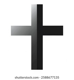 Minimalist black cross symbol. represents faith, spirituality, and religion in a simple and modern design.vector illustration with a white background.