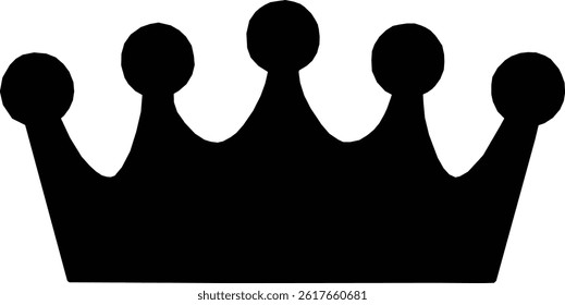 Minimalist Black Crown Silhouette - Icon of Kingship and Elegance