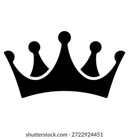 Icono de Vector de corona negra minimalista