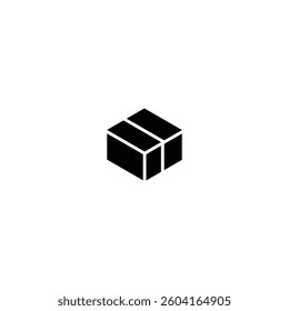 Minimalist Black Cube Icon Design