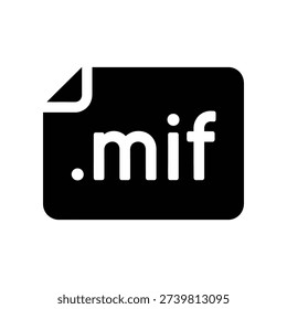 A minimalist black document icon featuring the .mif file extension on a clean white background, ideal for software and technology designs.