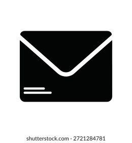Minimalistisches schwarzes Umschlagsymbol für digitale Kommunikations- und Nachrichtendienste, ein vielseitiges Grafikelement für modernes Webdesign und Benutzeroberflächen