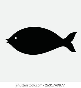 Minimalist Black Fish Silhouette Icon