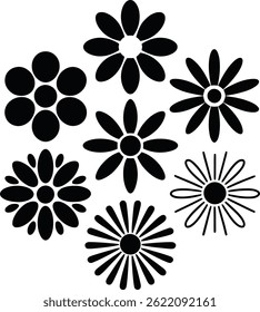 Minimalist Black Flower Plant Silhouette