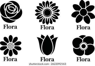 Minimalist Black Flower Plant Silhouette
