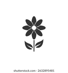 Arte vectorial de silueta de flor negra minimalista