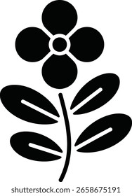 Vetor de silhueta de flor preta minimalista