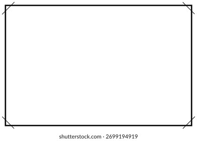 Minimalist black frame design with bold lines and diagonal cuts on each corner. Perfect for photo backgrounds, posters, invitations, or modern simple-style templates