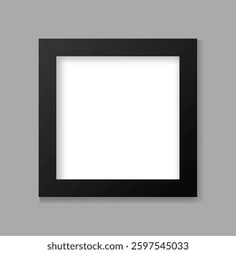Minimalist Black Frame Mockup on Grey Background