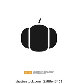 Minimalist Black Fruit Icon Featuring Stylized Apple Shape On White Backgrounds,Design Elements,Simple Shapes,And Graphics.Creative Fruit Icon Design.Vector Illustration.Modern