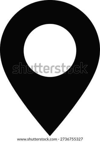 A minimalist black GPS icon, perfect for indicating exact addresses, nearby services, or geographic points on a map interface.