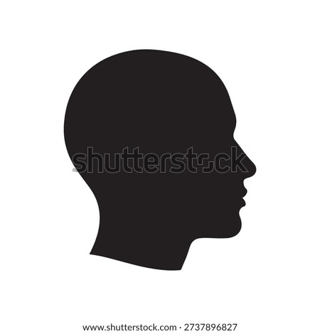 Minimalist Black Human Head Profile Silhouette Vector for Psychology and Identity Concepts