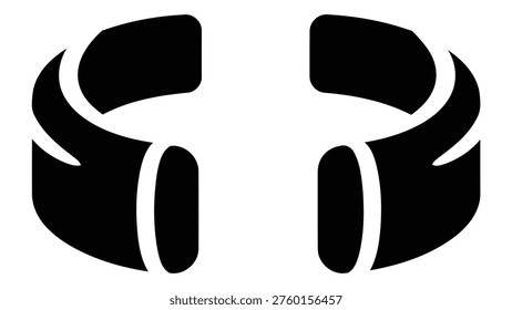 A minimalist black icon of a cuff bracelet, illustrating an openended, adjustable wrist jewelry design, isolated on a white background.