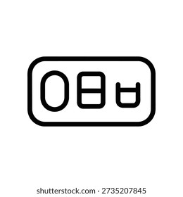 A minimalist black icon on a plain white background displaying an obsolete or error symbol, suitable for tech and design concepts.