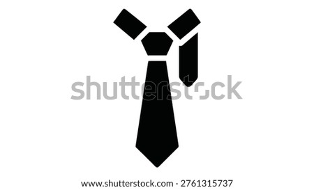 A minimalist black icon representing a formal necktie, commonly used as a symbol for professional attire, business wear, or ceremonial clothing.