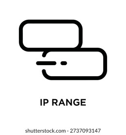 Minimalist black IP range icon on white background, ideal for network security, digital technology, and IT infrastructure design projects.