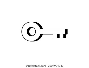 Minimalist black key representing security and access in digital systems. Ideal for cybersecurity, digital security, blockchain technology, access control, and online privacy.