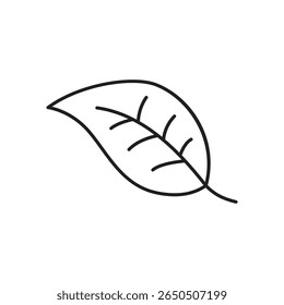 Minimalist Black Leaf Icon – Nature Symbol Vector