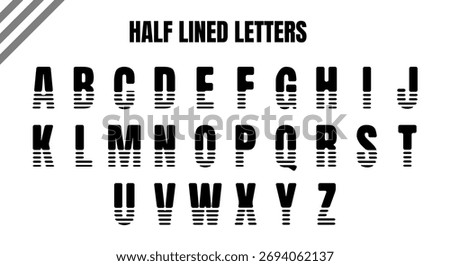 Minimalist black letter vector design with horizontal line accents. Simple modern concept suitable for logo, typography, or branding elements