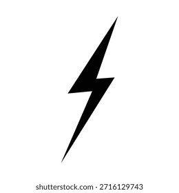 Conjunto de iconos de relámpago negro minimalista aislado sobre fondo blanco. Símbolos de rayos modernos para la energía eléctrica, la velocidad de la energía, la tormenta de Clima y los Elementos de diseño creativos del logotipo