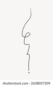 Minimalist black line art on white background. Curved, abstract line art. Simple, elegant design. Minimalist and abstract art style. Cute doodle vector.