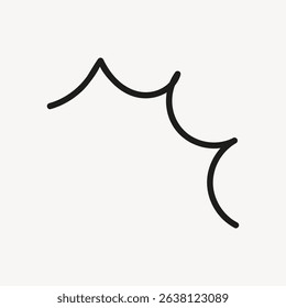 Minimalist black line art on white background. Abstract, simple, and modern design. Clean and artistic, this line art offers a unique, creative touch. Cute doodle vector.