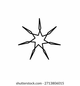 Un Vector minimalista de una estrella de ocho puntas con segmentos geométricos entrelazados.