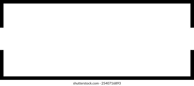 Minimalist black line rectangle design for modern compositions, abstract art, graphic design elements, simple layouts, backgrounds, templates, or minimalist decor.