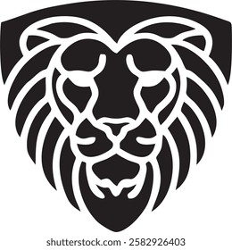 minimalist black lion head image