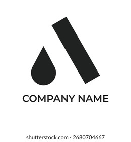 A minimalist black logo with an abstract A and a drop shape, perfect for tech or data.
