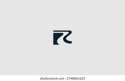 A minimalist black logo with a unique, abstract representation of the letter 'r' on a white background.