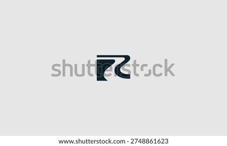 A minimalist black logo with a unique, abstract representation of the letter 'r' on a white background.