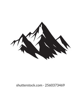 Minimalist Black Mountain Silhouette Design. illustration of a mountain