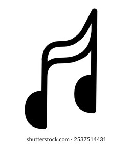 Minimalist black music notes icon