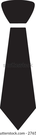 Minimalist black necktie simple flat of a formal menswear accessory