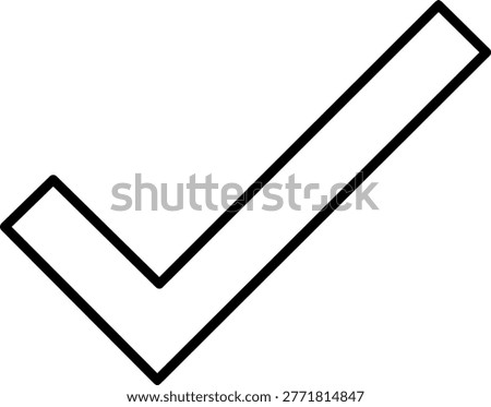 Minimalist Black Outline Checkmark Tick Icon